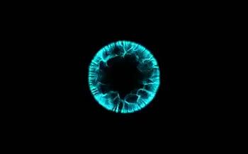 科技梦幻蓝色粒子波纹光圈特效背景视频的预览图